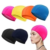 SAIIURV 6 Stücke Unisex Badehaube, Lycra-Textilkappe, Klassische Stoff-Badekappe, Weiche Badehaube,...