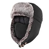 Unigear Wintermütze mit Ohrenklappen, Unisex Warme Schneedichte Fliegermütze Kunstfellmütze mit...