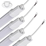 Proventa Feuchtraumleuchte LED 120cm 4-Pack IP65 18W 1900lm 4000K Neutralweiß - durchverdrahtet,...