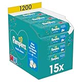 Pampers Fresh Clean Feuchttücher 15 Packungen mit 80 Stück, 1200 Feuchttücher, milder Duft, auch...