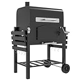 Outsunny Holzkohlegrill BBQ Gartengrill mit Deckel und Ablagen Campinggrill mit Smoker...