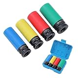 TOPWAY 1/2' Alu-Felgen Kraft-Stecknuss-Satz 4-teilig 17/19/21/22mm Steckschlüsselsatz Radmuttern,...