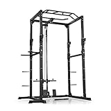 FitEngine Power Rack | Power Cage mit Latzug, Kabelzug, Dip-Station + Klimmzugstange | Variabel...