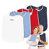 ZHAO GE 4 Stück Latz für Senioren, Lätzchen für Erwachsene, Schlabberlatz für Erwachsene,...