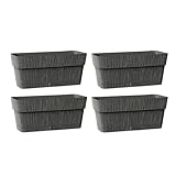 Kigima Pflanzenkasten 4er Set 30x13x12 Anthrazit – Robuster Blumenkasten für Balkon &...