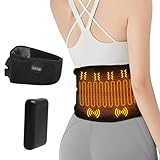 Massage Wärmegürtel gegen Rückenschmerzen mit 10000 mAh Akku, 150 cm Gurt verstellbare Gurte...