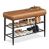 VASAGLE EKHO Kollektion - Schuhbank, Sitzbank, Sitztruhe, Eingangsbereich, Kunstleder, Nähte,...