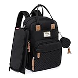 RUVALINO Baby Wickelrucksack Wickeltasche Rucksack mit tragbarer Wickelauflage, Schnullerhalter und...