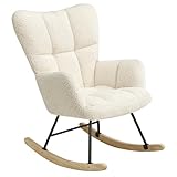 HaiYiZuhause Schaukelstuhl, Moderner Sessel mit hoher Rückenlehne, Weicher Relaxstuhl & Stillsessel...