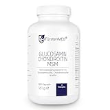 FürstenMED® Glucosamin Chondroitin MSM Hochdosiert + Vitamin C, 180 Kapseln als 4 Fach Komplex mit...