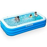 Sloosh Aufblasbarer Swimmingpool mit Sitzen, 304,8 x 182,8 x 55,8 cm, verdickter Aufstellpool für...