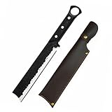 TIMKOSS Gürtelmesser mit Holster, Full Tang Jagdmesser feststehendes messer Holzgriff für Camping...
