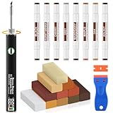 Laminat Reparaturset, Parkett Vinyl Reparaturset Holzkitt Upgrade-Schmelzwerkzeug 11 Farben...
