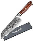 SCHNEIDWERK Santoku-Messer Damastmesser, Küchenmesser 17,6 cm Klingenlänge, 67 Lagen...