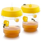 GARDIGO® Wespenfalle Gelb - 2er Set I Wespen Abwehr aus Kunststoff I Als Lebendfalle verwendbar I...