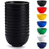 Berglander Schwarze Kunststoff Schalen Set 12 Stück 750ml, mehrweg Plastik Ramen Schüssel,...