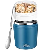Pameil Müslibecher to go 500ml I Isolierter Edelstahl Joghurtbecher für Müsli I Edelstahl...