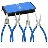 CCLIFE Sprengringzangen Seegeringzange Set 4tlg, 150mm Zange Gerade & Gebogen für Sicherungsring...