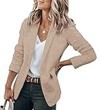 Cicy Bell Damen Casual Blazer Offene Front Langarm Arbeit Büro Jacken Blazer Khaki M