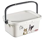 Curver Leckerli- und Futterdose für Tiere, 3 l, Hund & Katze, 25,7 x 17,7 x 11,3 cm, Weiß