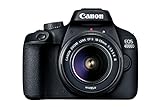 Canon EOS 4000D DSLR Kamera - mit Objektiv EF-S 18-55mm III Gehäuse Body (18 MP, DIGIC 4+, 6,8 cm...