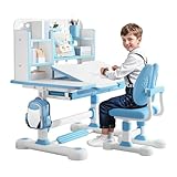 yulewiix Kinderschreibtisch, Kid's Study Desk und Stuhl Set, Height Penctable Children's Set mit...