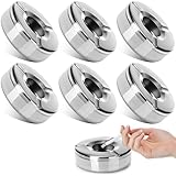 6 Stücke 10cm Aschenbecher Edelstahl Aschenbecher mit Deckel Moderne Tischplatte Windaschenbecher...