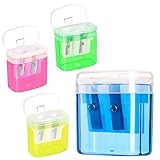 4Pcs Anspitzer mit Behälter,Dosenspitzer,Spitzer mit Dose,Bleistiftspitzer,Doppelanspitzer mit...