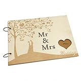 Gästebuch aus rustikalem Holz, für den Empfang, Hochzeit, Gästebuch, Hartbuch, Unterschriften,...