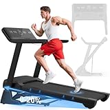 Cowmew Laufband für Zuhause, 7HP Laufband Klappbar mit 20% Steigung, 1km/h- 20km/h, App...