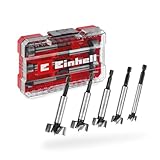 Original Einhell M-CASE 5-tlg. Forstnerbohrer-Set (aus C65 Stahl, E 6.3 Schaft, Querschneide,...
