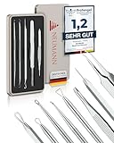 NEUMANN® Mitesserentferner-Set (rostfreier Edelstahl) zum entfernen von Pickeln, Blackheads & co. -...