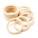 Aililong 10 Stück Beißring Holz, 70mm Holzringe Baby, Holzring für DIY Schmuck Basteln -...