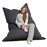 Bruni Riesen-Sitzsack Caree in Grau – rechteckiger XXL-Sitzsack mit 140x180 cm und 400 l Füllung,...