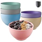 Praknu Müslischalen Set - Keramik Bunt - 6er Schalen Set - Große Müsli Schüssel - Mikrowellen- &...