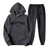 Paare Hoodies Sweatshirt Hose Set Unisex Sportswear für Männer Frauen Jogginganzug 2-teilig...