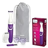 Philips BikiniGenie BRT383/15 – Handlicher Bikini-Trimmer zum Trimmen, Rasieren und Stylen der...