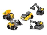 Dickie Toys 203722008 Volvo Micro Workers, 5er Spielzeugset, Bagger, Baustelle, Set Baufahrzeuge,...