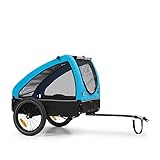 Klarfit 2-in-1 Fahrradanhänger & Hundebuggy, Klappbar, Hundeanhänger Gefedert mit Reflektoren &...