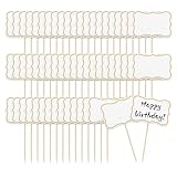 TENGEE 56 Stück Fähnchen zum Beschriften, Buffet Schilder, Käsemarker, Kuchen Lebensmittel...