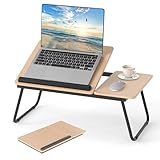 LIFEZEAL Laptoptisch fürs Bett, höhenverstellbarer & Klappbarer Betttisch, Notebooktisch Holz,...