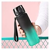 USMJ Sport-Trinkflasche, 500 ml, mit Sprungdeckel, Timeline-Erinnerung, auslaufsicher, mattiert,...