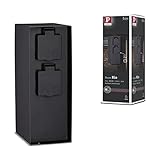 Paulmann 94657 Außenleuchte Steckdosensäule Rio 2-fach IP44 eckig max. 3.650 W Anthrazit Strom im...