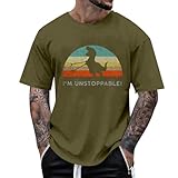 Herren-T-Shirts für die Freizeit im Freien, lockere Passform mit Dinosaurier-Print, perfekt für...