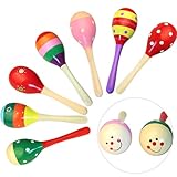 WSNDM 1 Paar Rasseln aus Holz, Rasseln Percussion Musical Zubehör, Maracas Eierschale Shaker Sand...