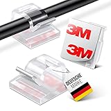 MYMIND® Kabelhalter selbstklebend [3M KLEBER] 50 Stück Indoor & Outdoor - Kabelclips für...