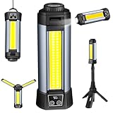 12in1 Multifunktionsleuchte LED Leuchte Akku Magnet & Teleskopstange Campingleuchte LED aufladbar...