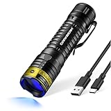 DARKBEAM UV Taschenlampe Schwarzlicht 365nm, LED Taschenlampen Ultraviolett Wiederaufladbar USB...