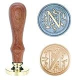 Poemluve Siegelstempel mit Buchstaben A-Z 25mm Vintage Wachs Siegel Stempel Set mit Holzgriff für...