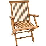 Teako Design Teak Klappstuhl Alessandria mit Armlehne - 2 Stück, wetterbeständig,...